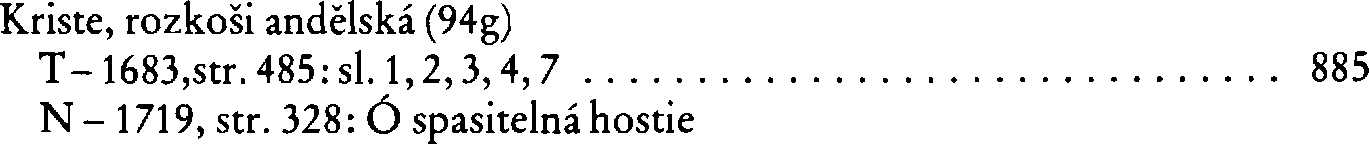 Informace o písni 94g: Kriste, rozkoši andělská